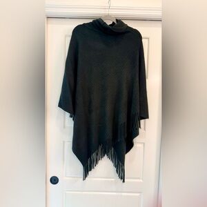 Apt. 9 Black Fringe Poncho